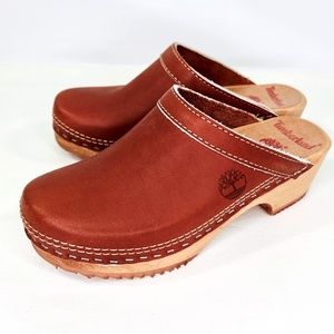 Timberland Clogs Made in Sweden, Brown Leather size 6